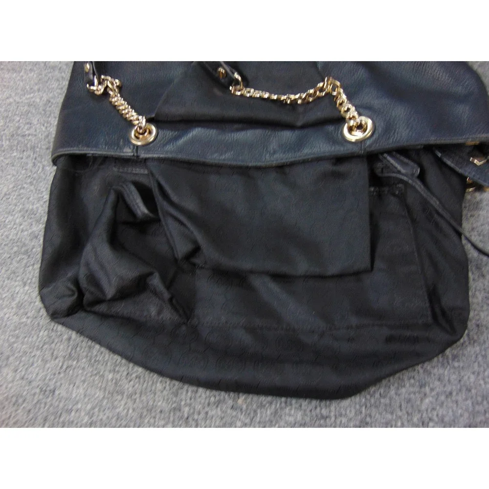Michael Kors Black Pebbled Leather Chain Strap‎ Tote Shoulder Bag Designer Purse